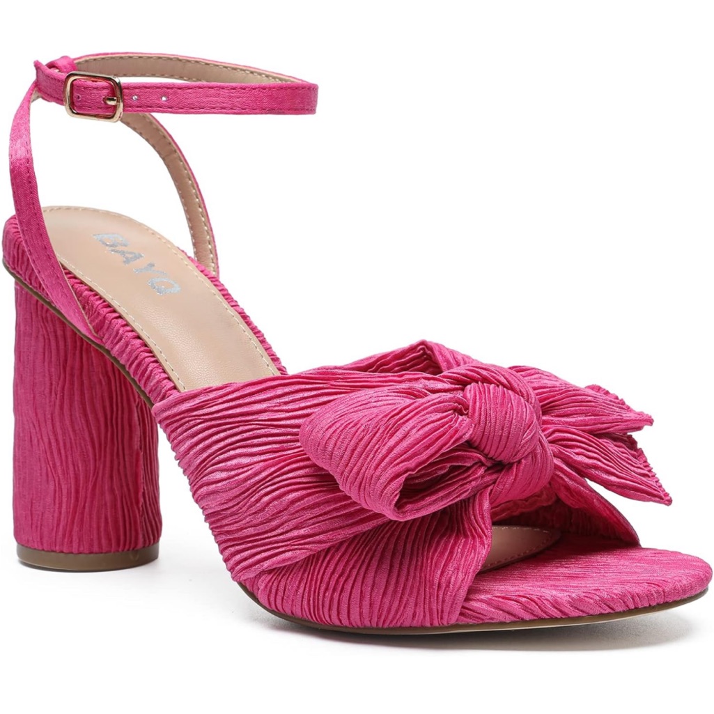 Hot Pink Ruffle Heels With Bow